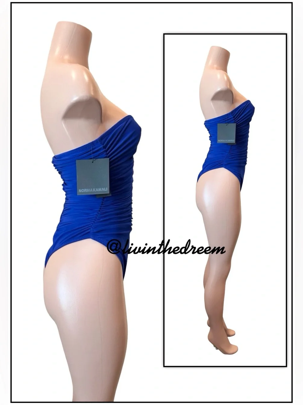 Norma Kamali - Slinky Marissa Strapless Ruched One Piece Swimsuit SZ M